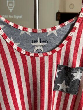 Wellen || Men's Striped Star USA flag Tank Top || Size M